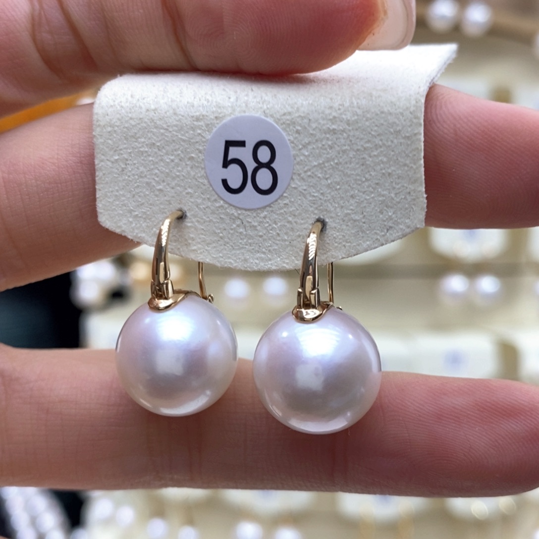 淡水珍珠耳饰18K金镶嵌