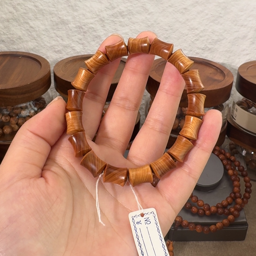 柏木（崖柏）手串/手链叁素叁山竹节黑油