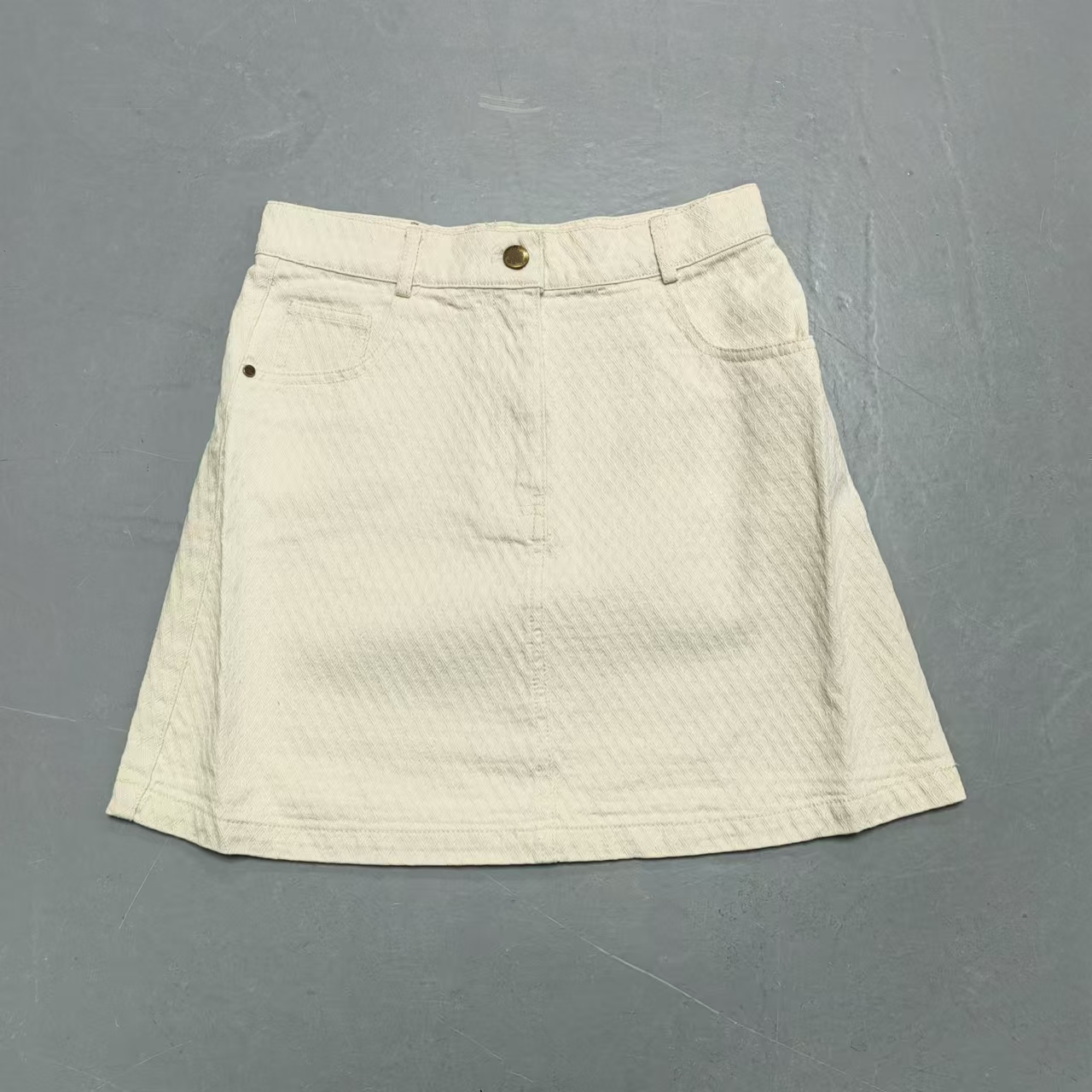 【南油玲姐】米白色牛仔半身裙90358