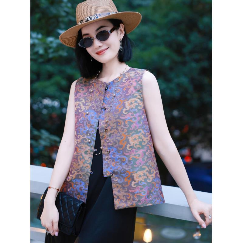 【张和才·夔龙夔凤锦】名家非遗蜀锦马甲 衣领可拆卸（定制不退）