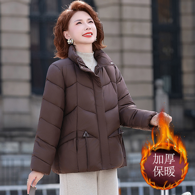 妈妈装冬季羽绒棉服中老年人女装棉衣2025年新款夹棉加厚棉袄外套
