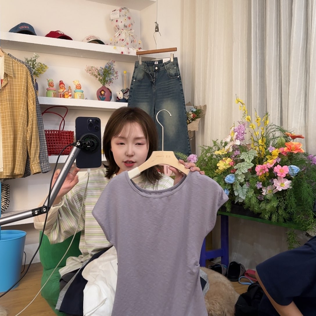 万佳纯色小t 紫灰色