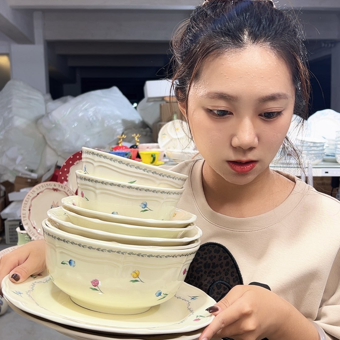 潮州陶瓷餐具微瑕9件套