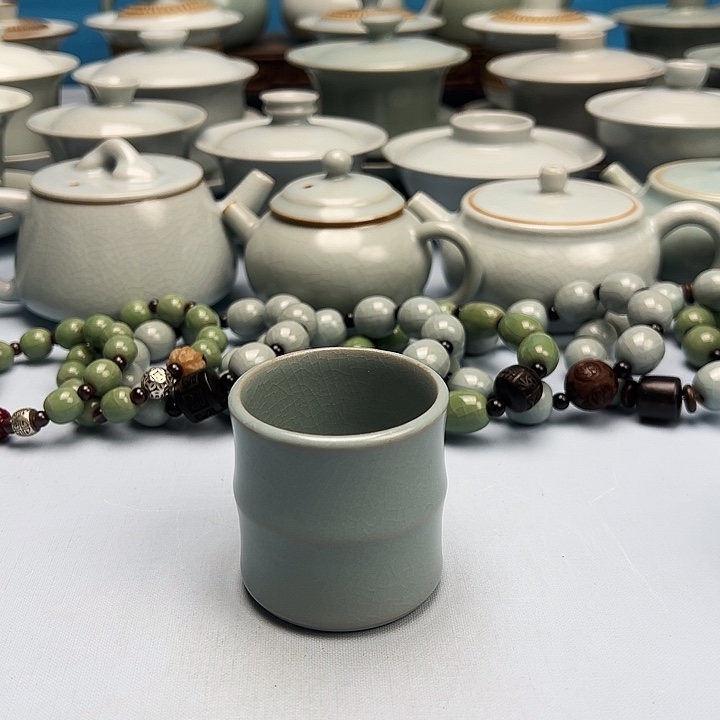 杯仿古釉竹节杯原矿原釉原产地