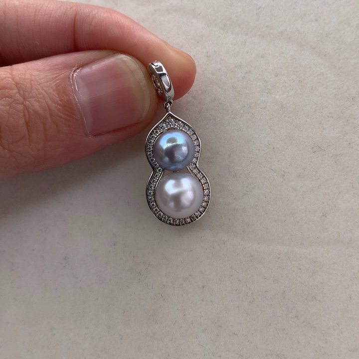 银S925镶嵌吊坠(不含链)海水珍珠