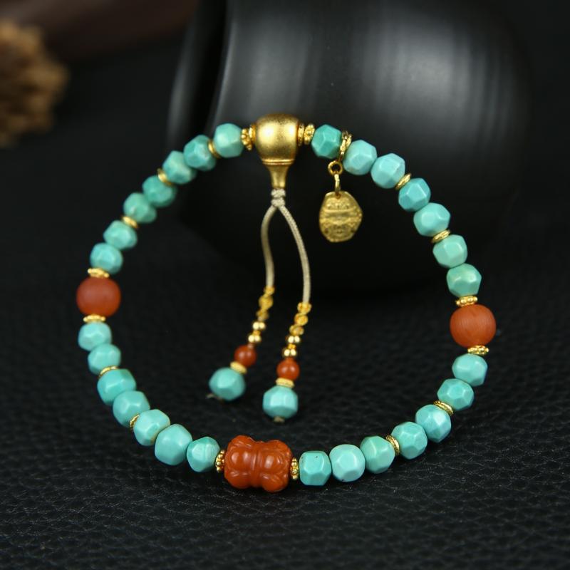 【随便炸】云盖寺原矿绿松石单圈手串（发一件）