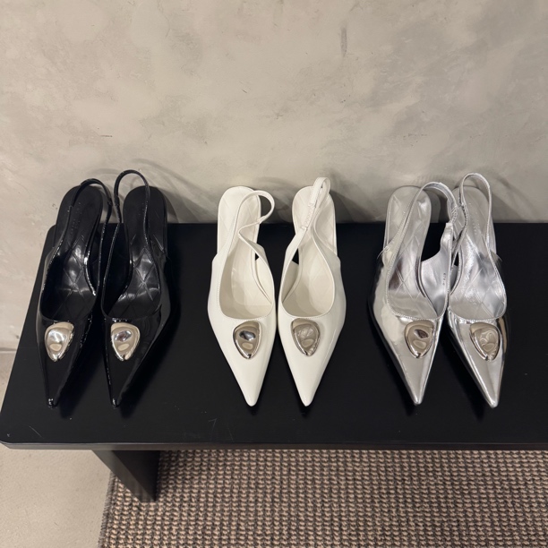 2025春夏尖头包头高跟鞋法式低跟百搭时尚细跟网红气质女士设计感