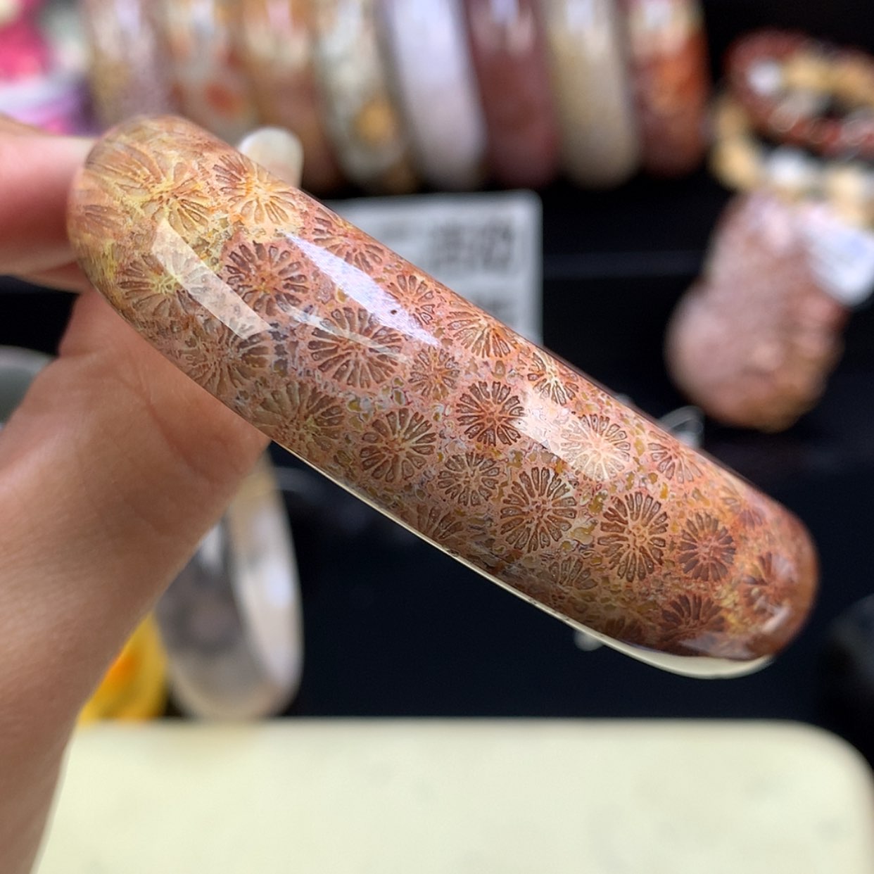 【闪购商品】颈饰未镶嵌硅化珊瑚（珊瑚玉）2号双面雏菊58.4圈