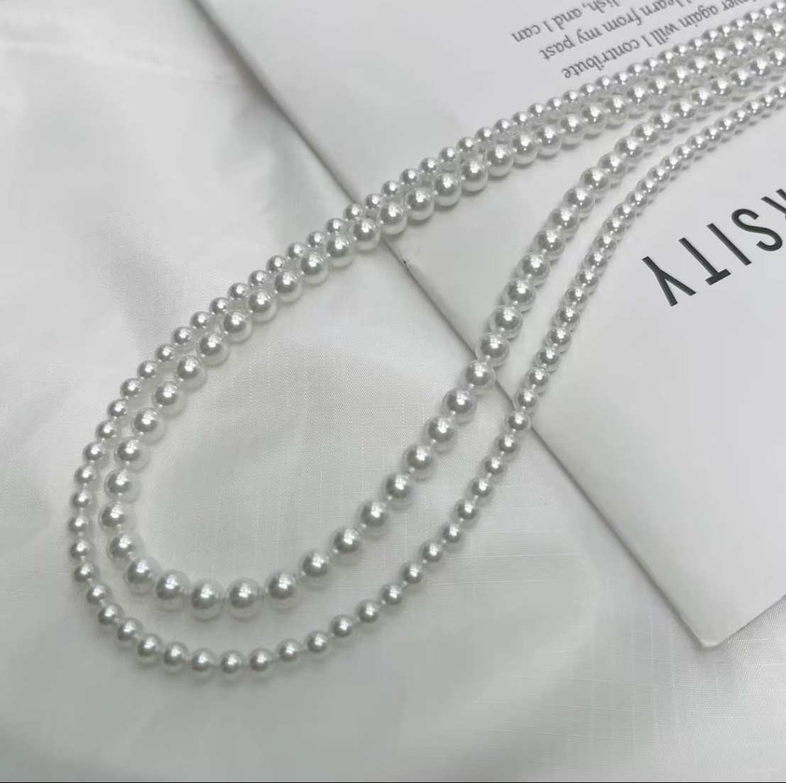 【专柜】925银镀18k金baby珠3-5mm小米珠项链锁骨颈链 长度40+5