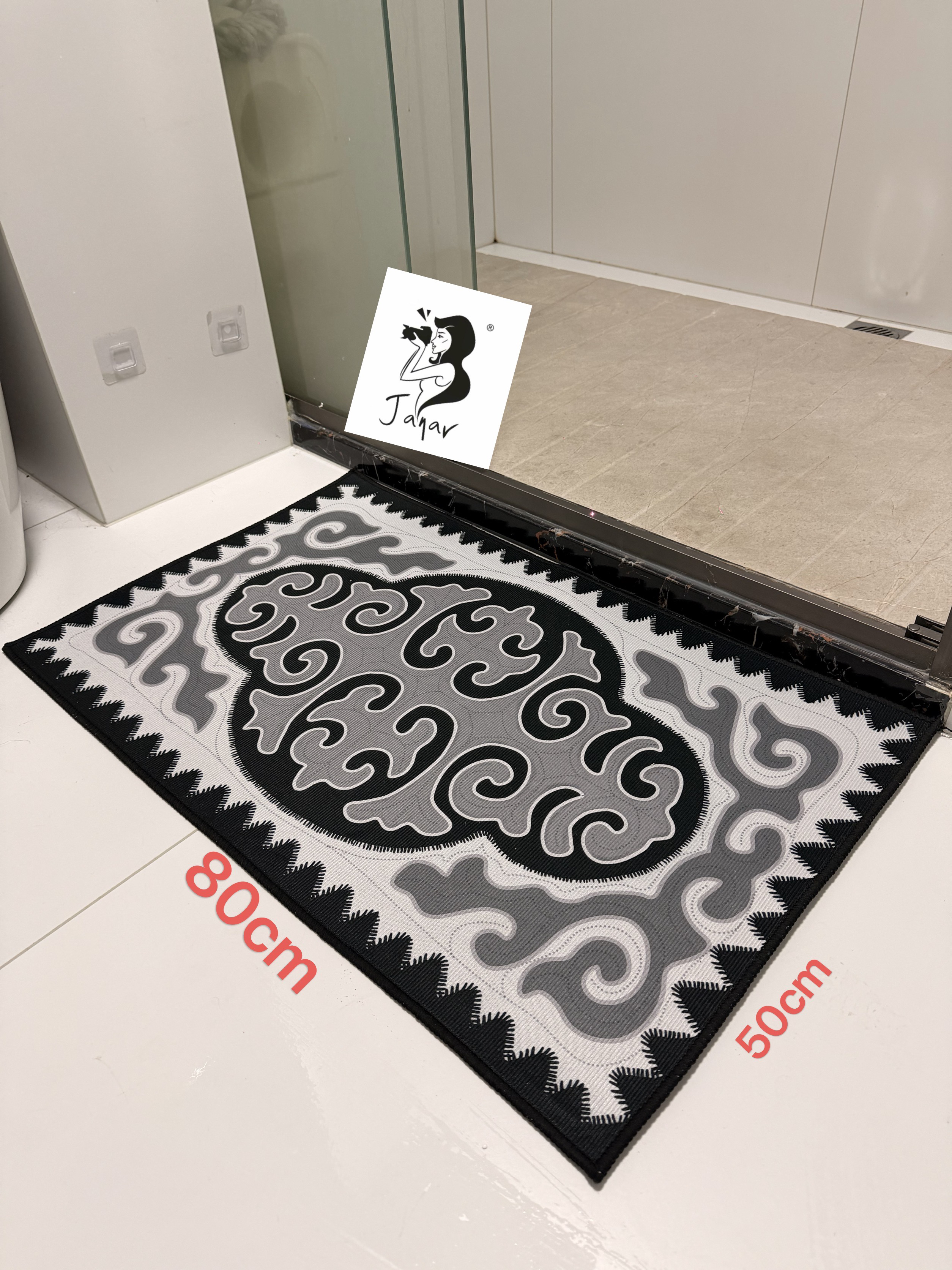 80/50cm哈萨克民族风3d印花吸水防滑入门垫浴室底垫洗手间底垫，