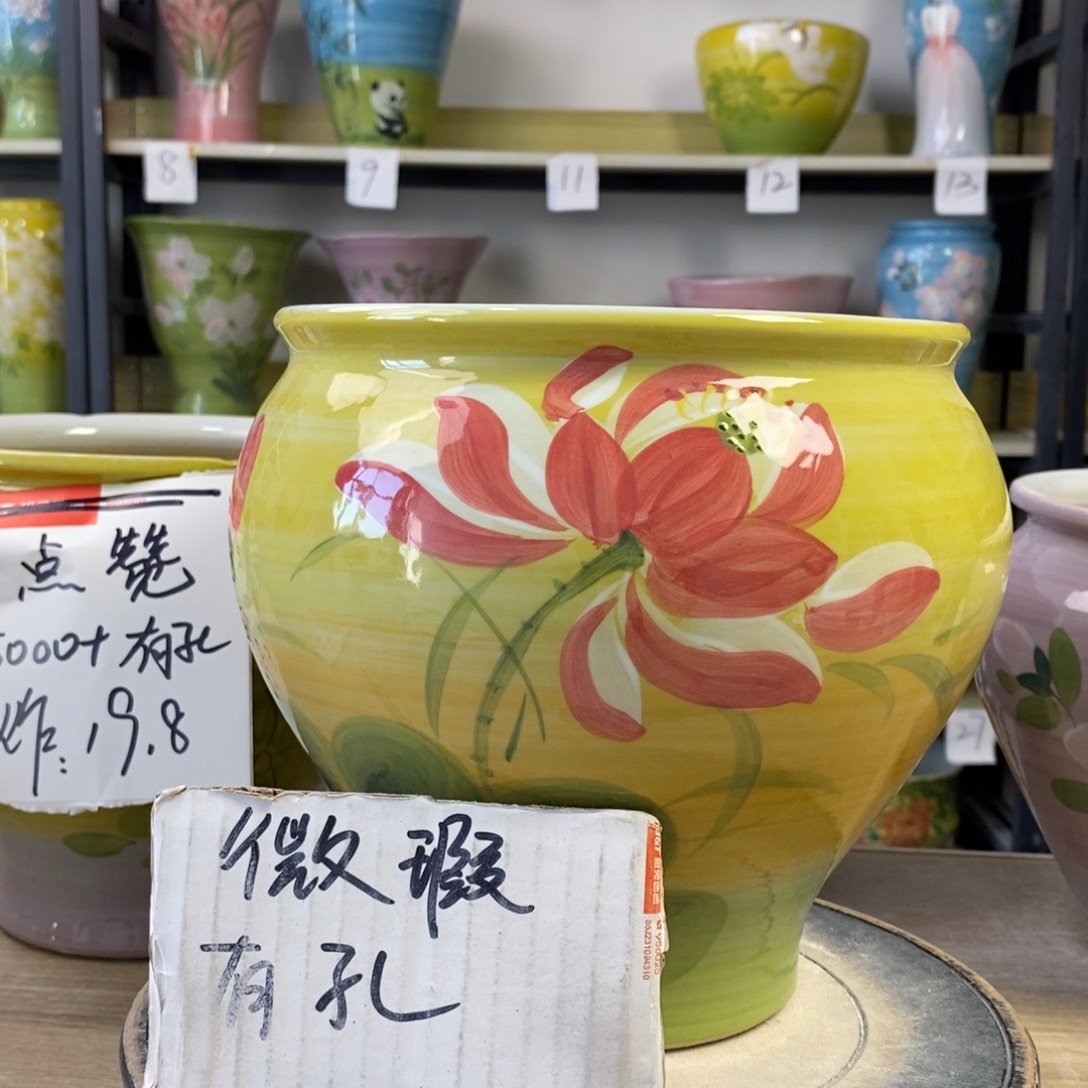 景德镇手工手绘陶瓷花盆