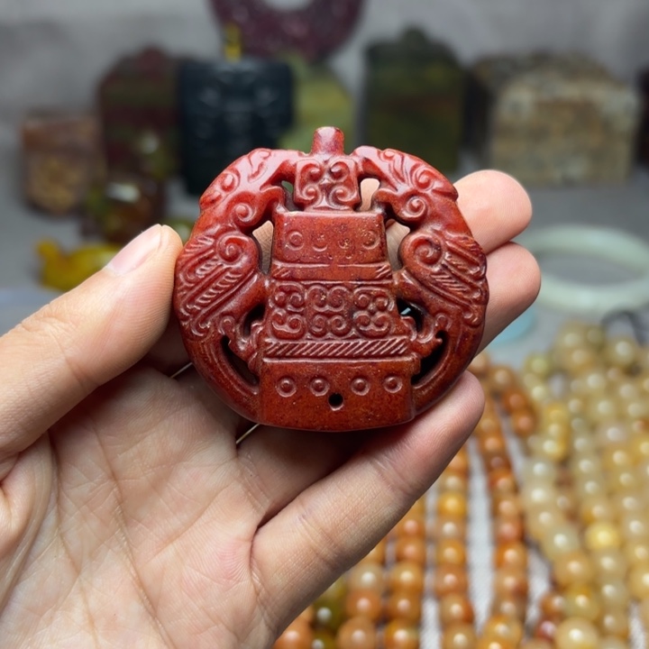 白玉菩提吊坠———-