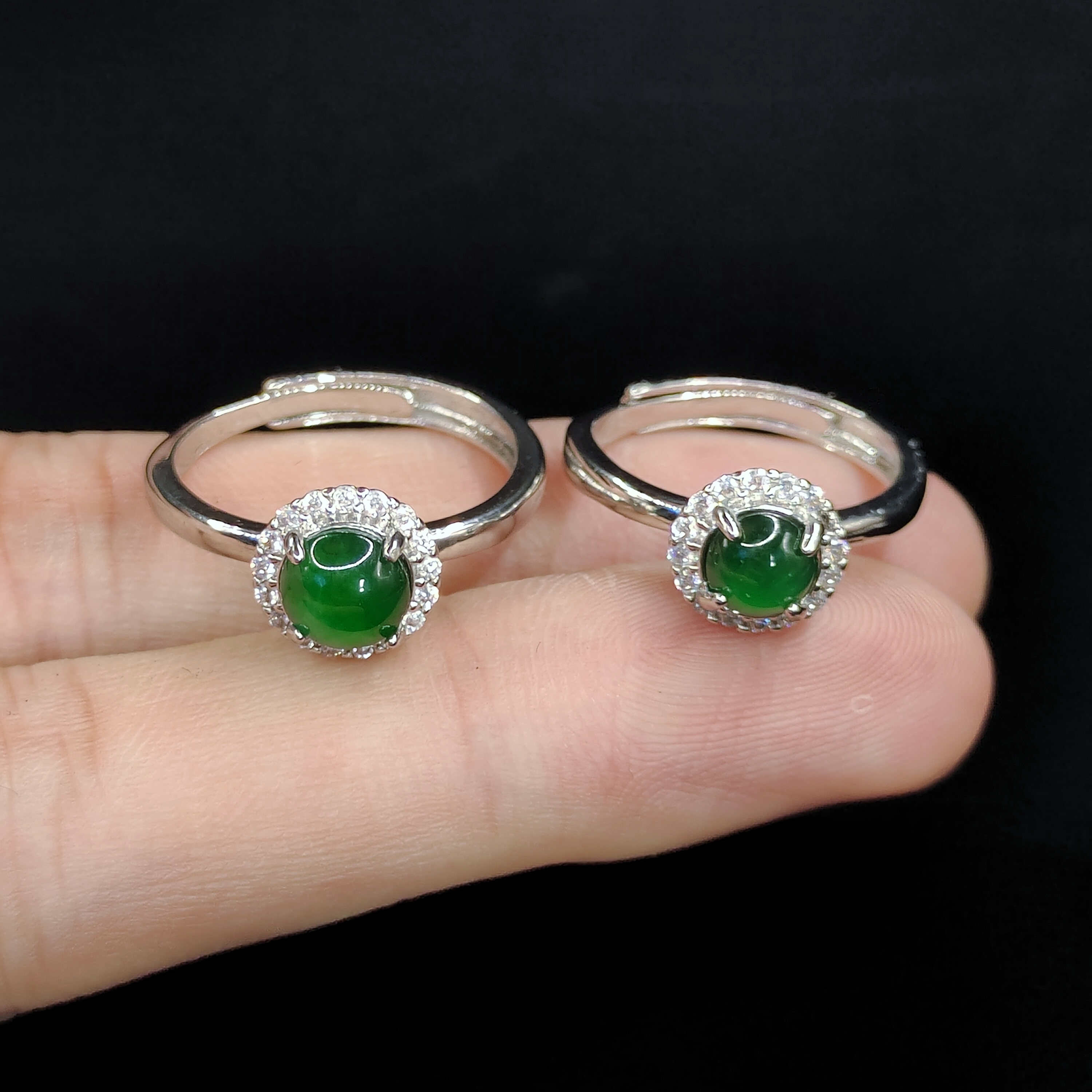 【老三珠宝】翡翠蛋面戒指RL【多样性发其一】约6-3mm