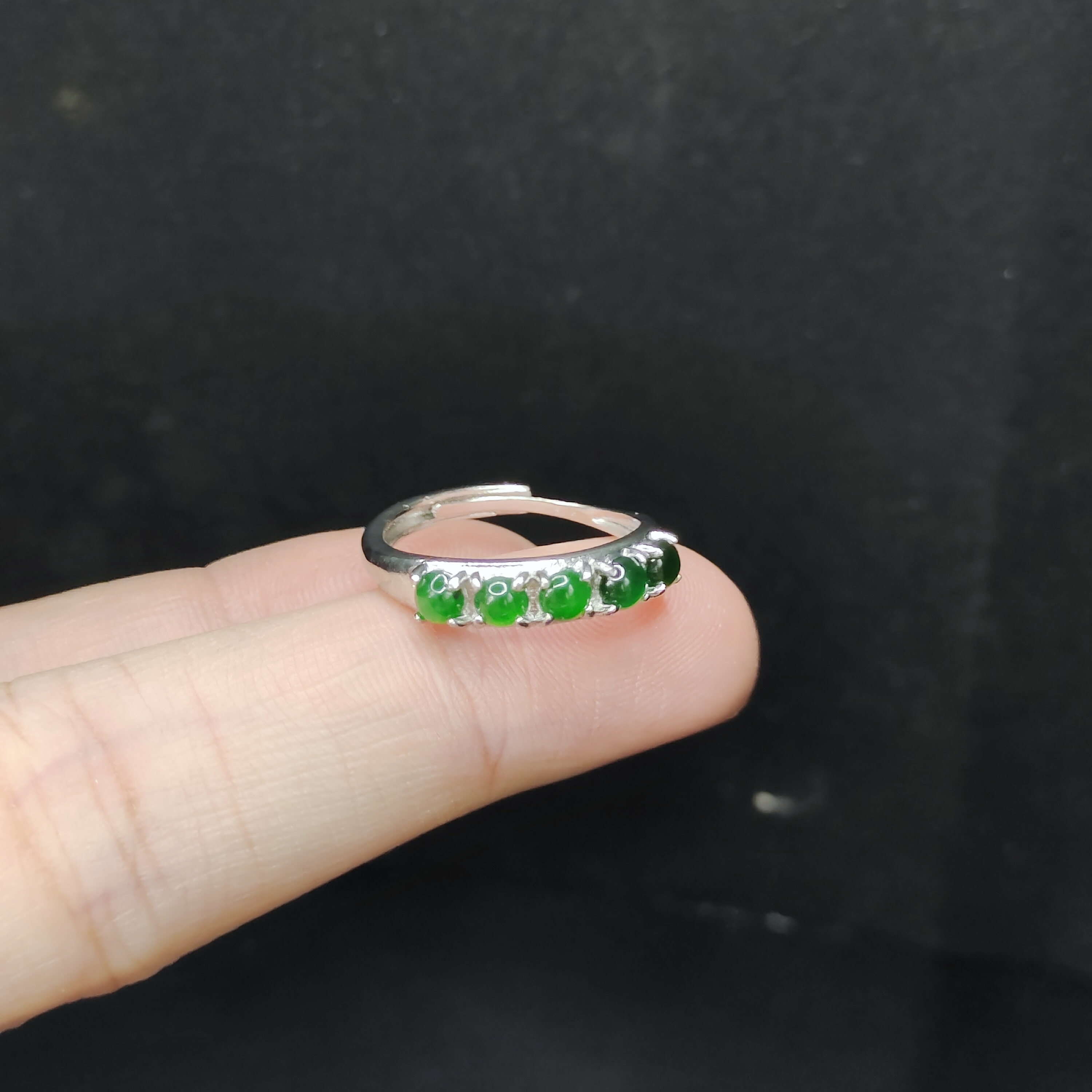 【老三珠宝】翡翠蛋面戒指RL08【多样性发其一】约3mm+