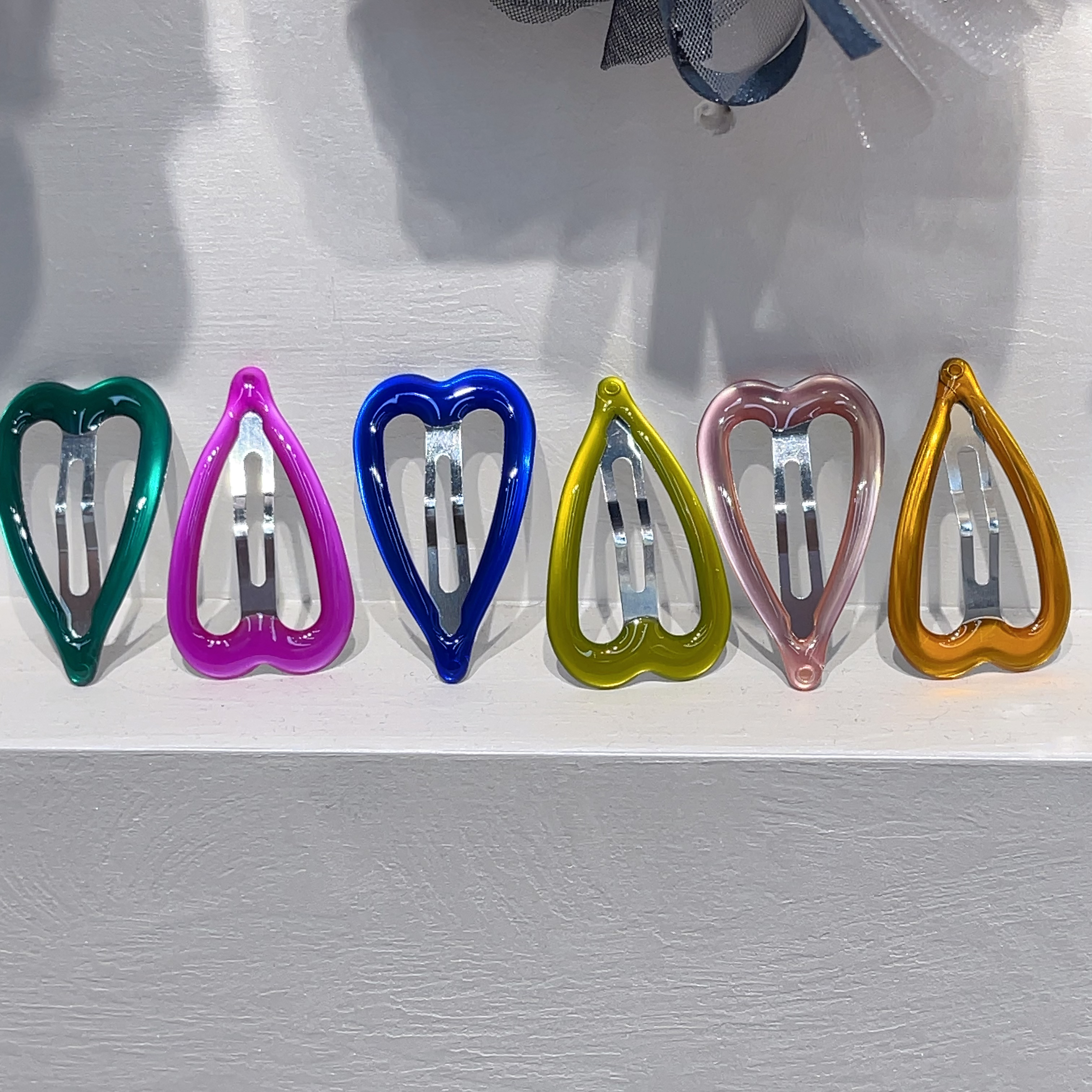 F312冰透果冻桃心彩色一组6色