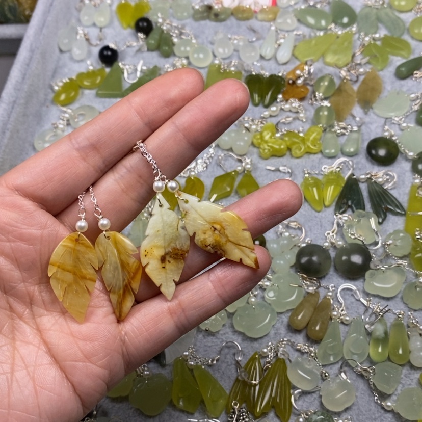 【闪购商品】蛇纹石玉挂件耳饰耳环项链未镶嵌?****