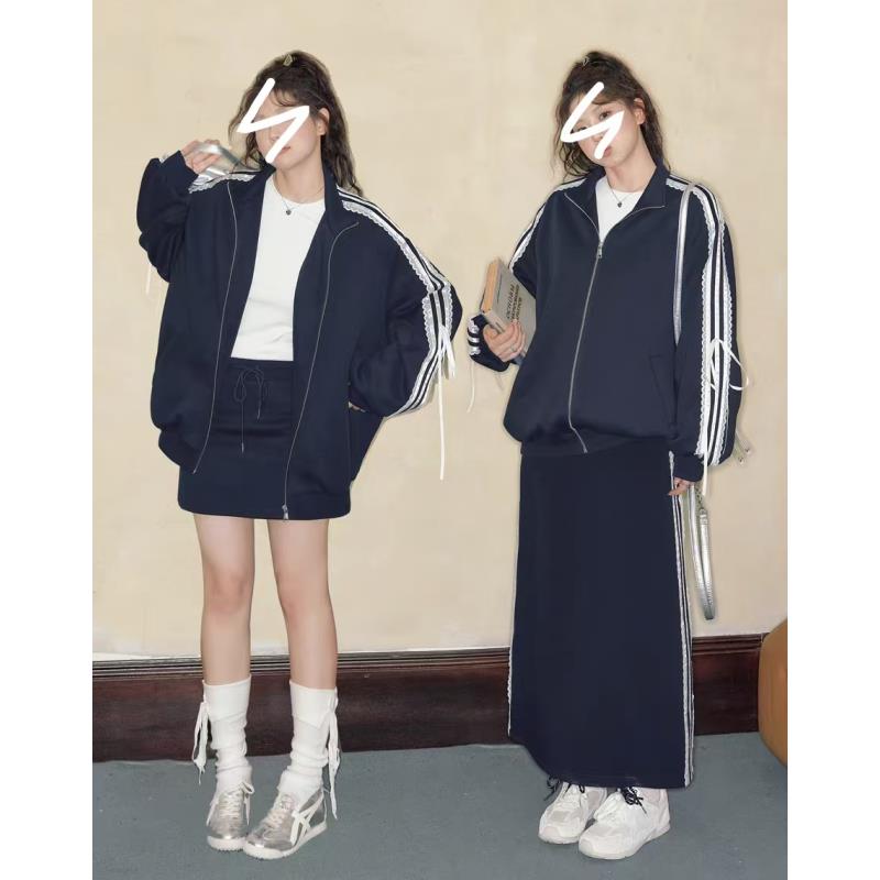 时尚套装春季女装女士长袖立领短款宽松时尚春秋大码-