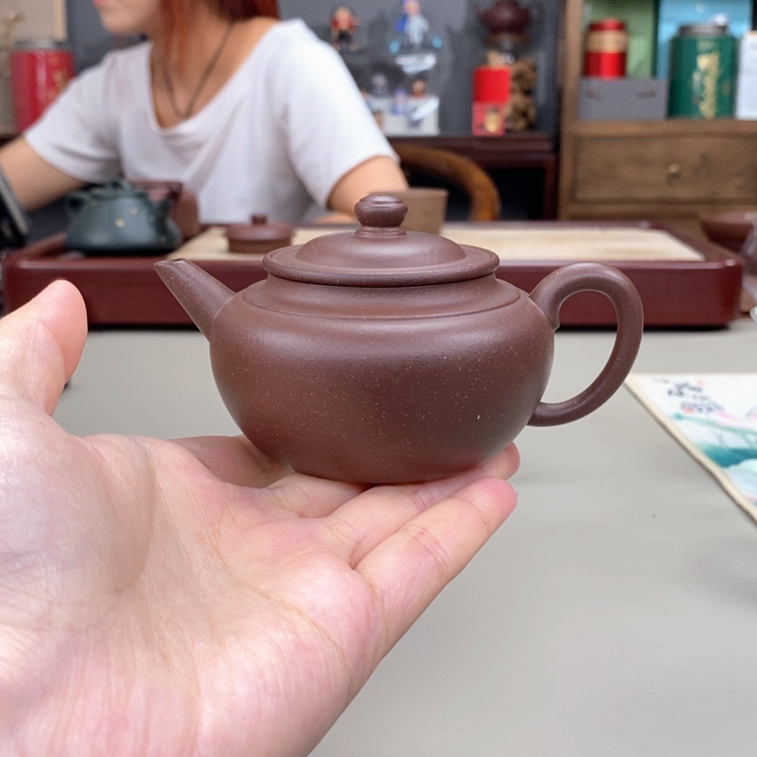 茶壶紫砂天青上腰线半手140cc