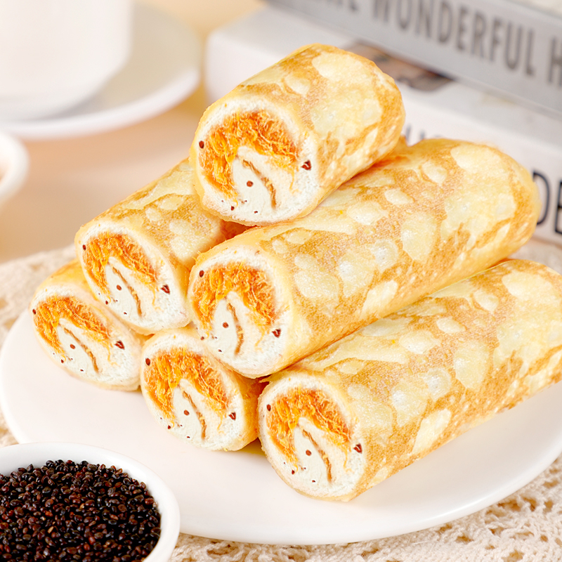 【三只松鼠奶皮藜麦卷面包450g】整箱早餐零食糕点心宿舍代餐充饥JY