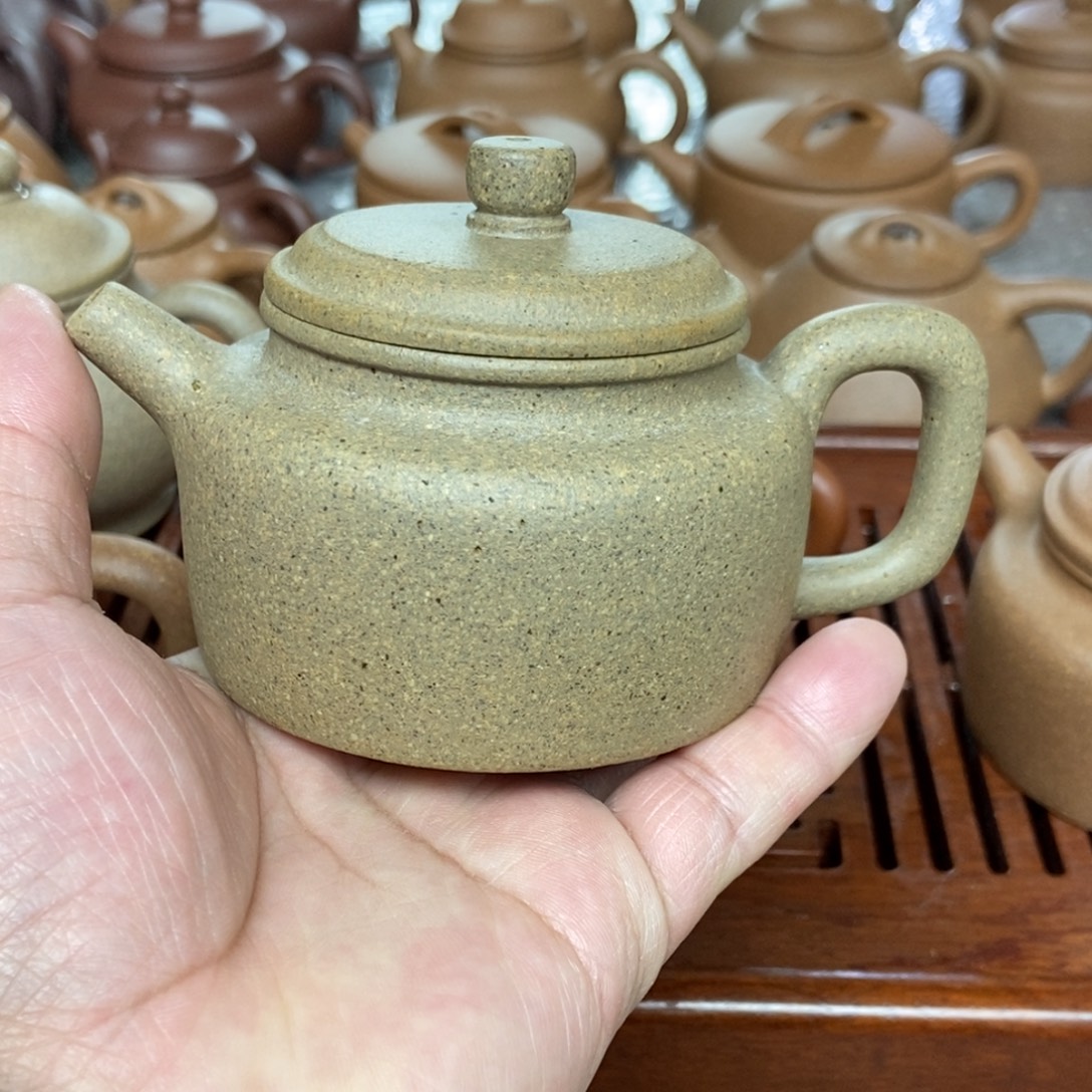 姜***然紫砂茶壶青降零添加德中壶150 cc瑕