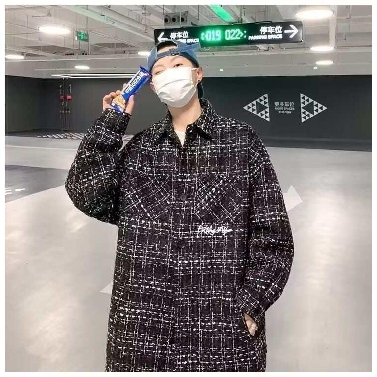 CH83高级感潮牌外套男秋冬款痞帅轻奢翻领夹克潮流宽松休闲