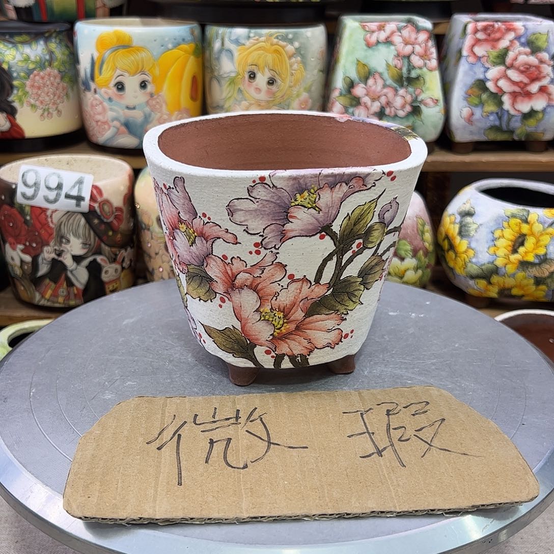 璨***璨景德镇炫彩手绘陶瓷花盆