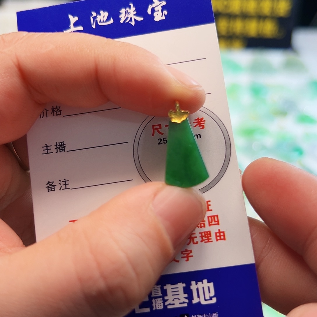 翡翠项链18K金镶嵌翡翠