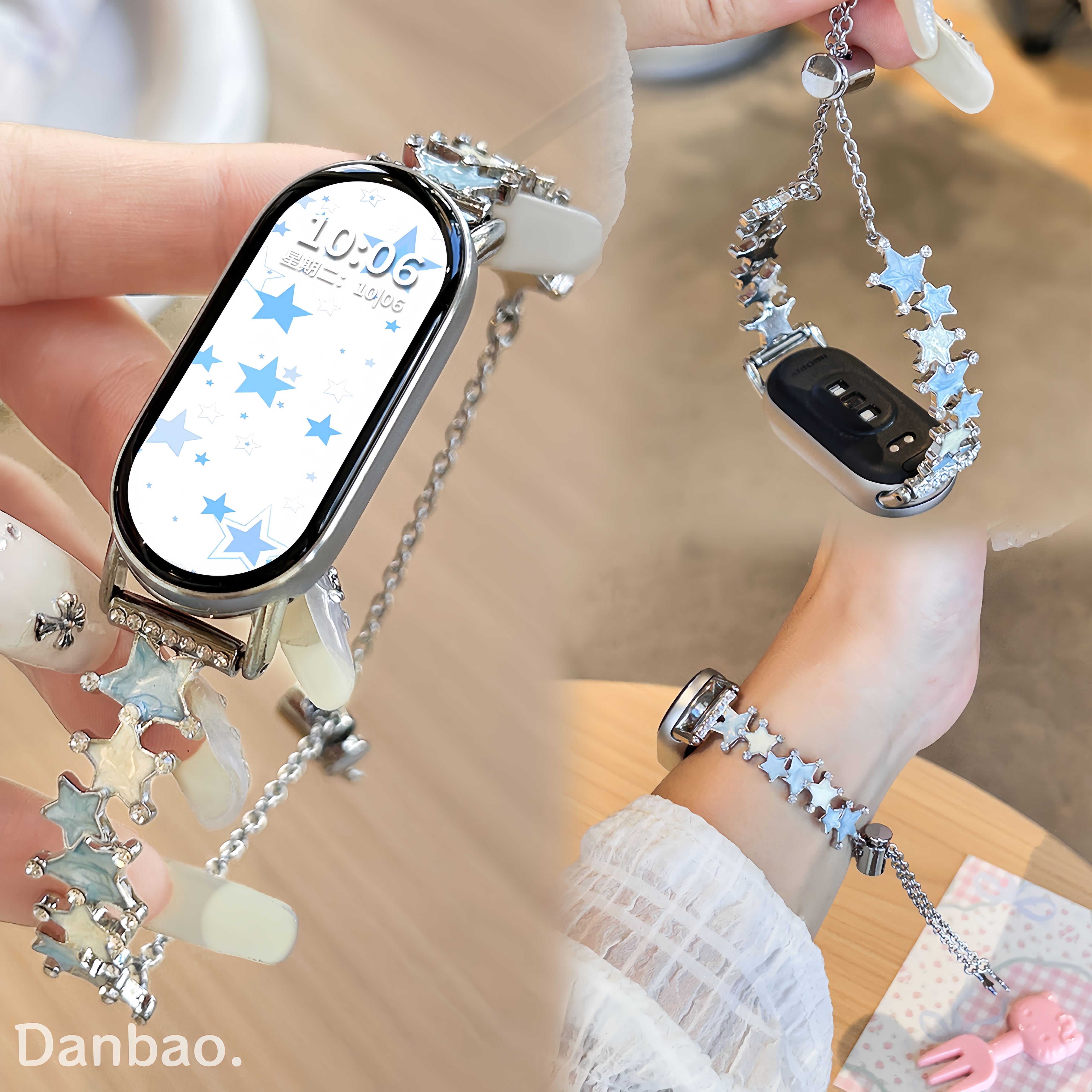 《多巴胺星星》适用于小米手环10新款手镯星星镶钻表带9高级感8腕带