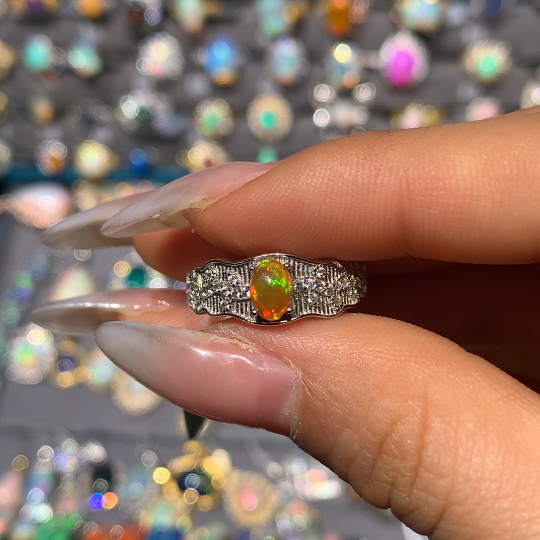 欧泊戒指h银S925镶嵌福利