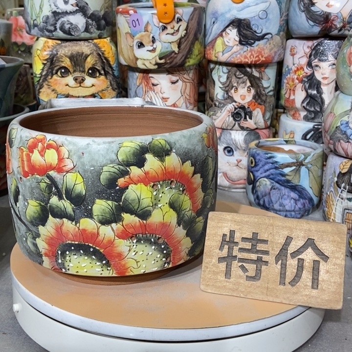 红陶景德镇艺术手绘作品