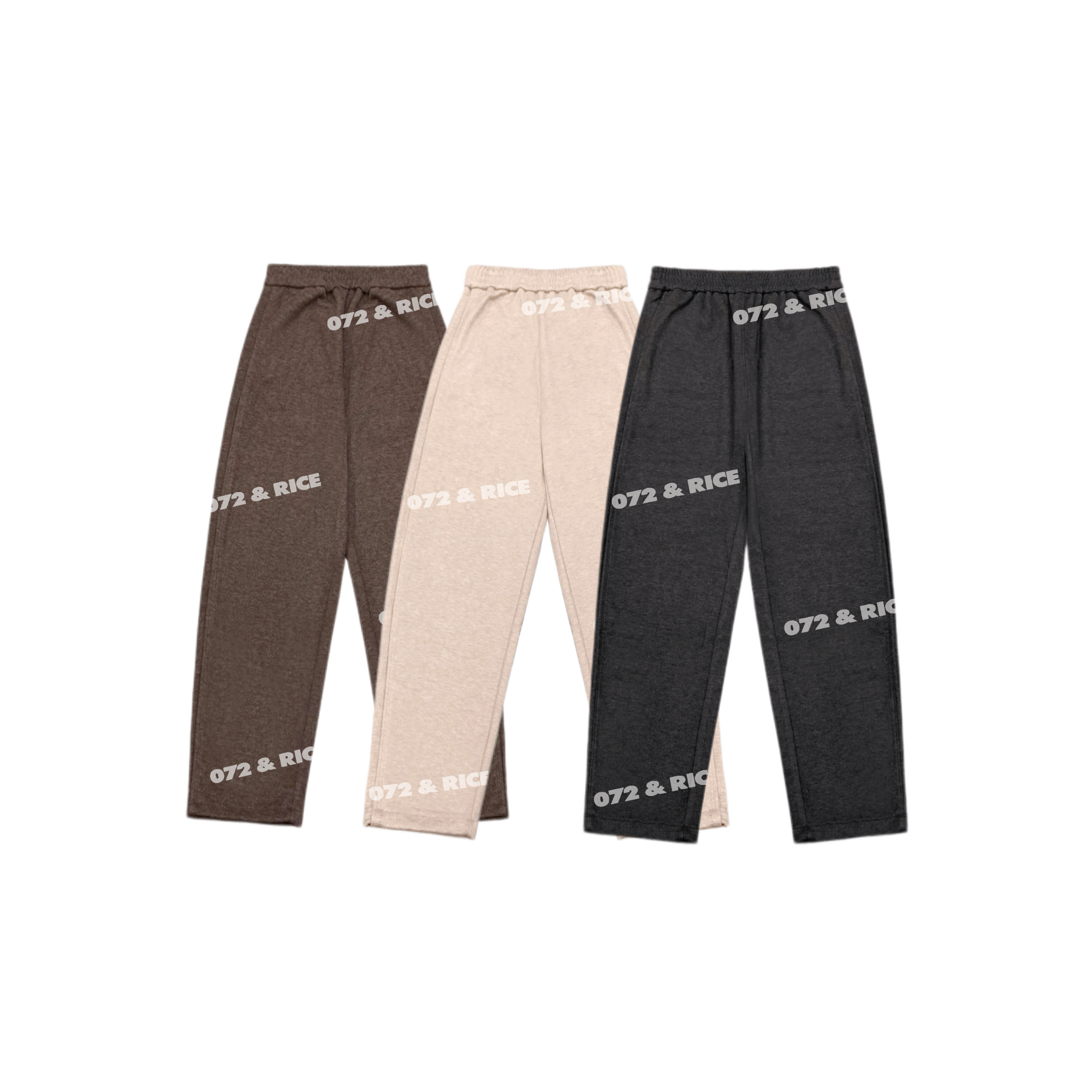 072 & RICE【十一裤】醋酸+绵羊毛 秋冬休闲橡筋腰长裤 A-32GY127