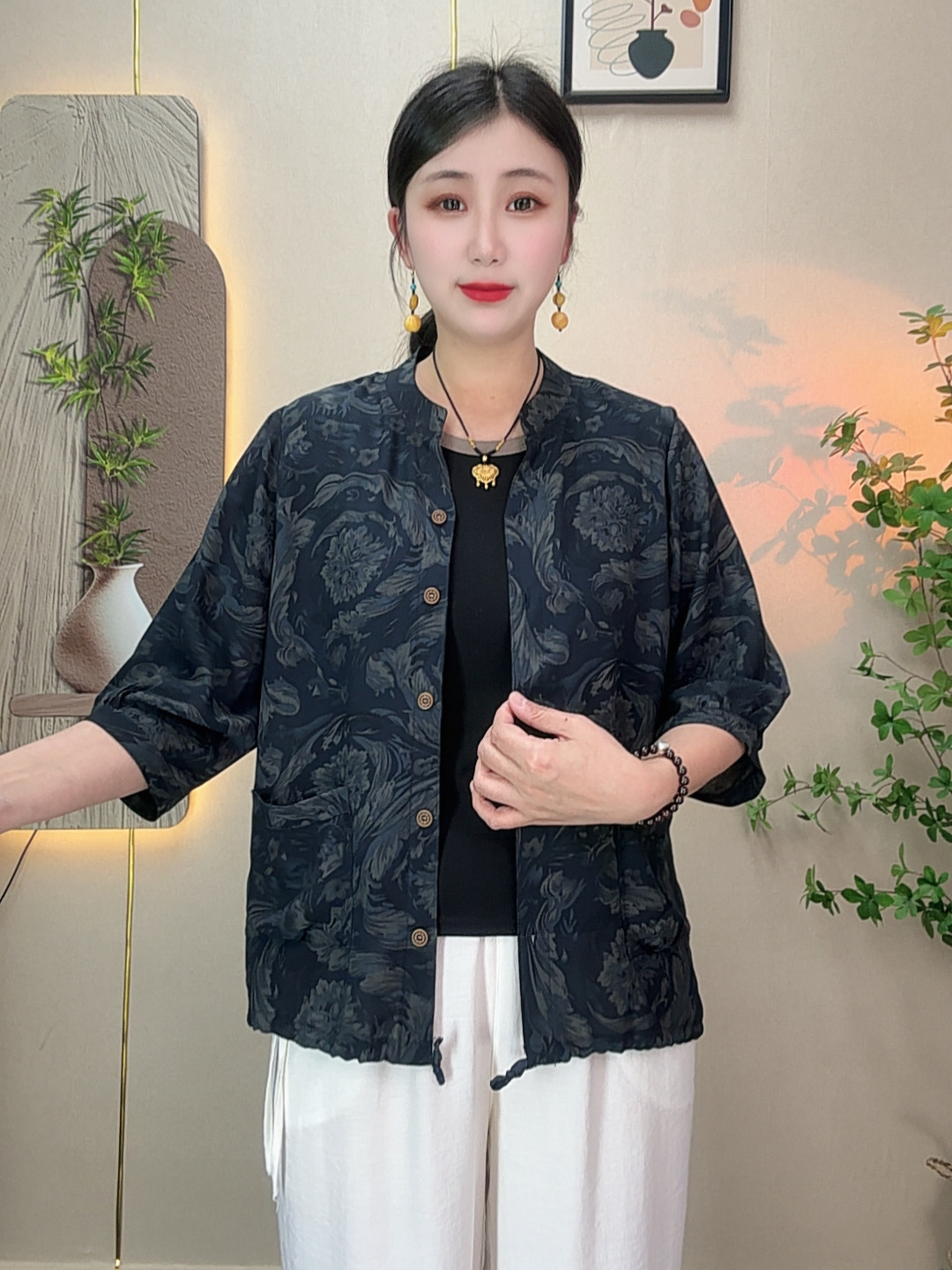夏季新款妈妈装轻薄透气舒适小衫
