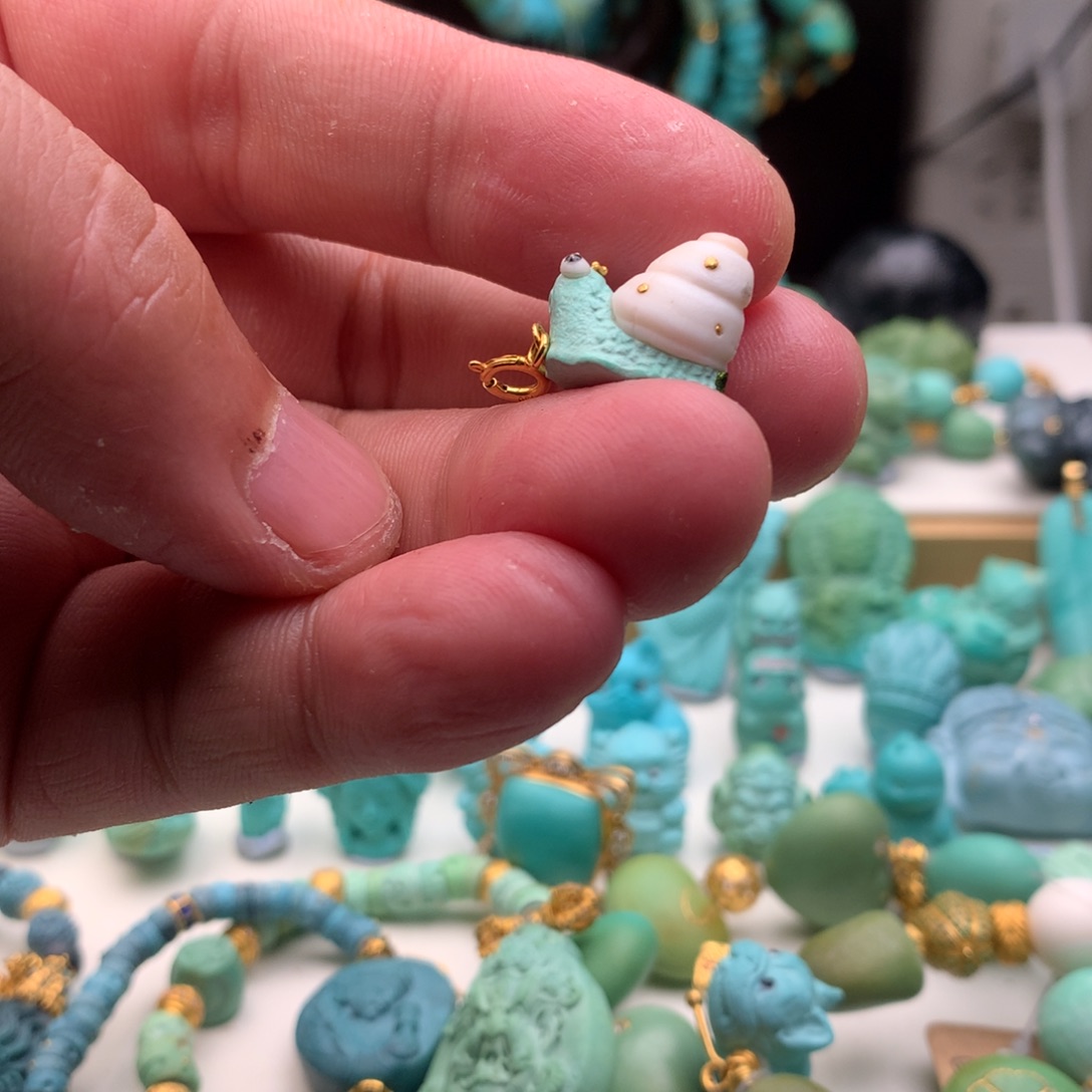 绿松石颈饰18K金镶嵌k**a