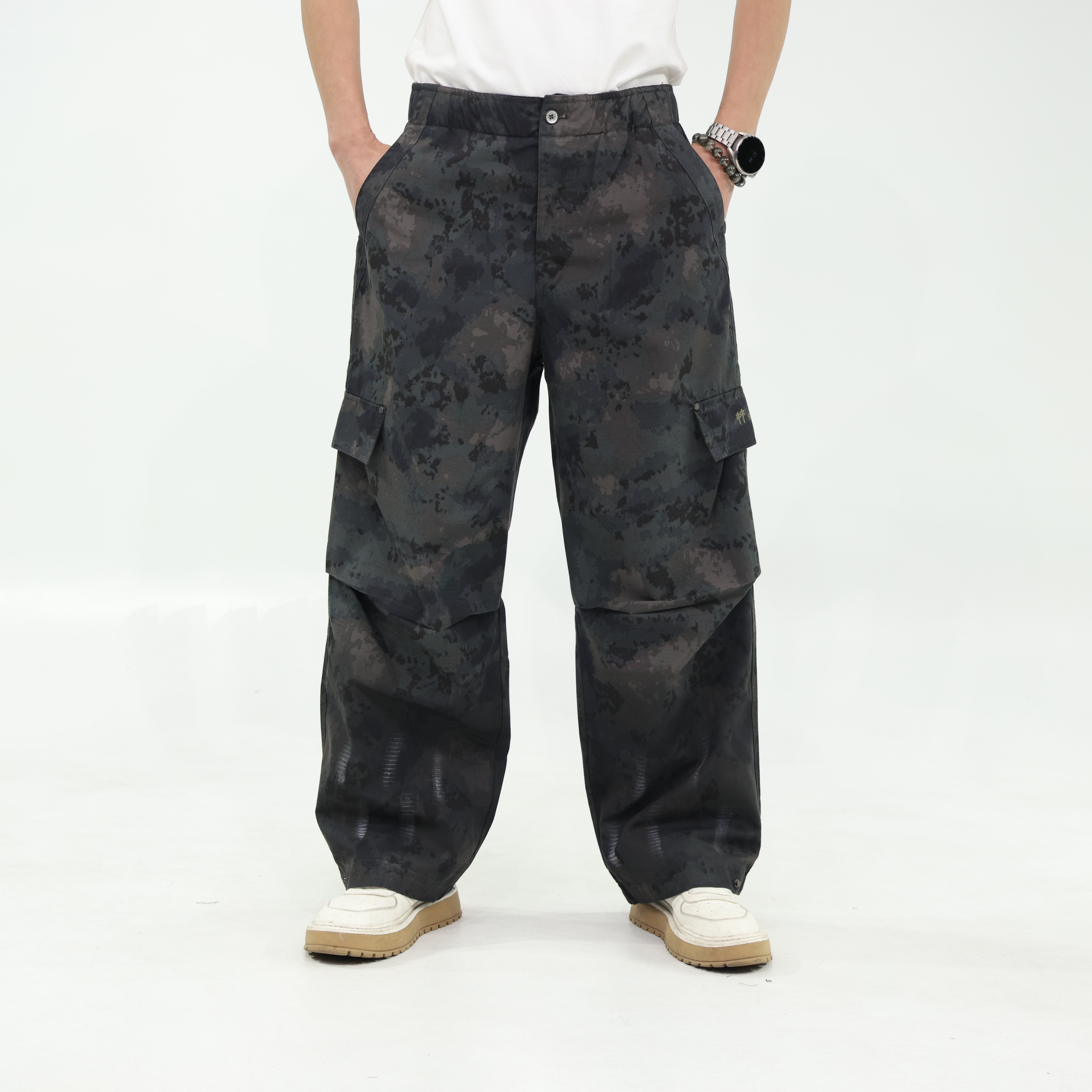 2025上新做旧春季宽松迷彩裤长裤休闲裤夏季美式时尚大码直筒薄款