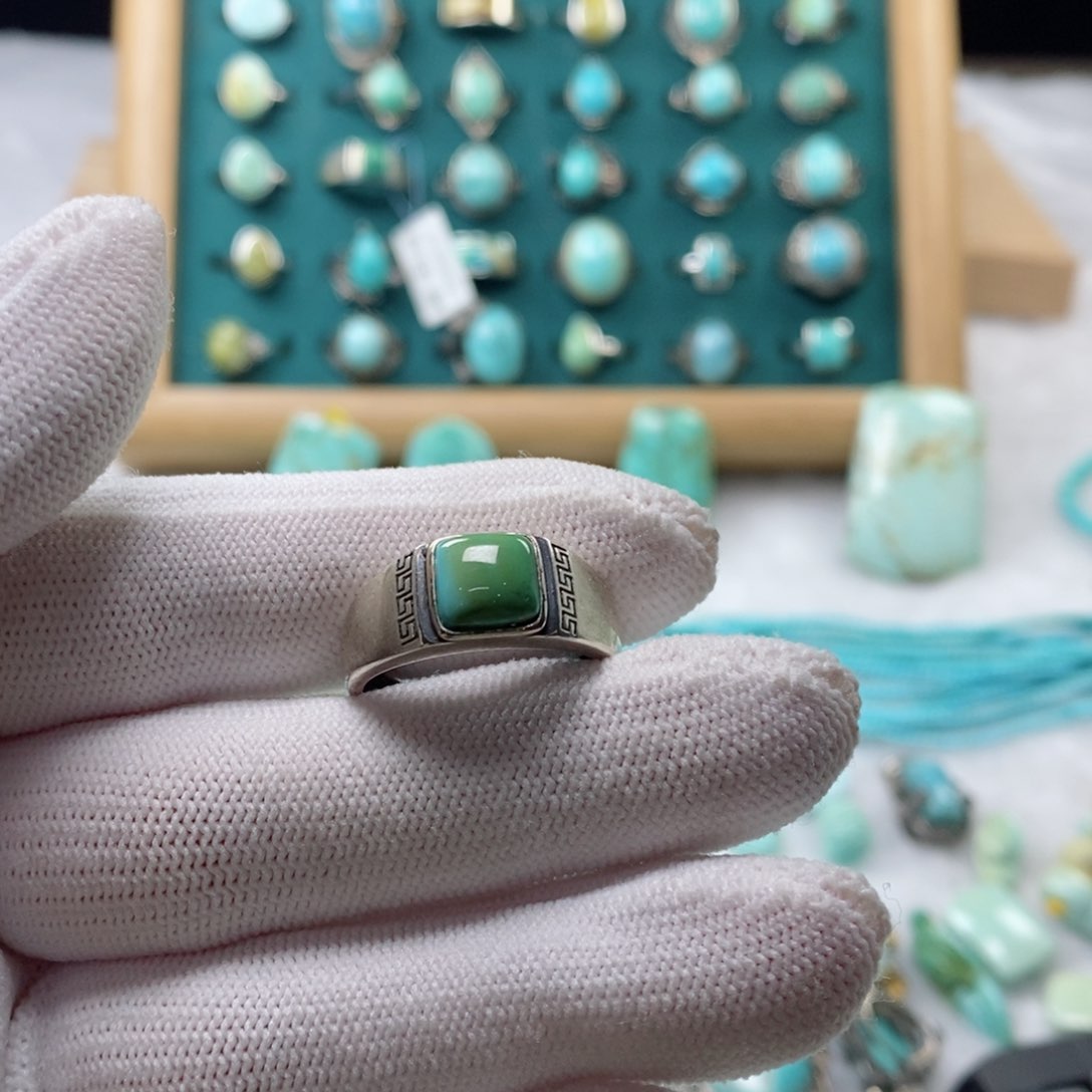 绿松石颈饰银S925镶嵌