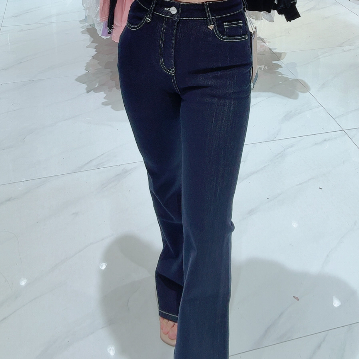 高腰显瘦修身四面弹微喇牛仔裤时尚百搭舒适