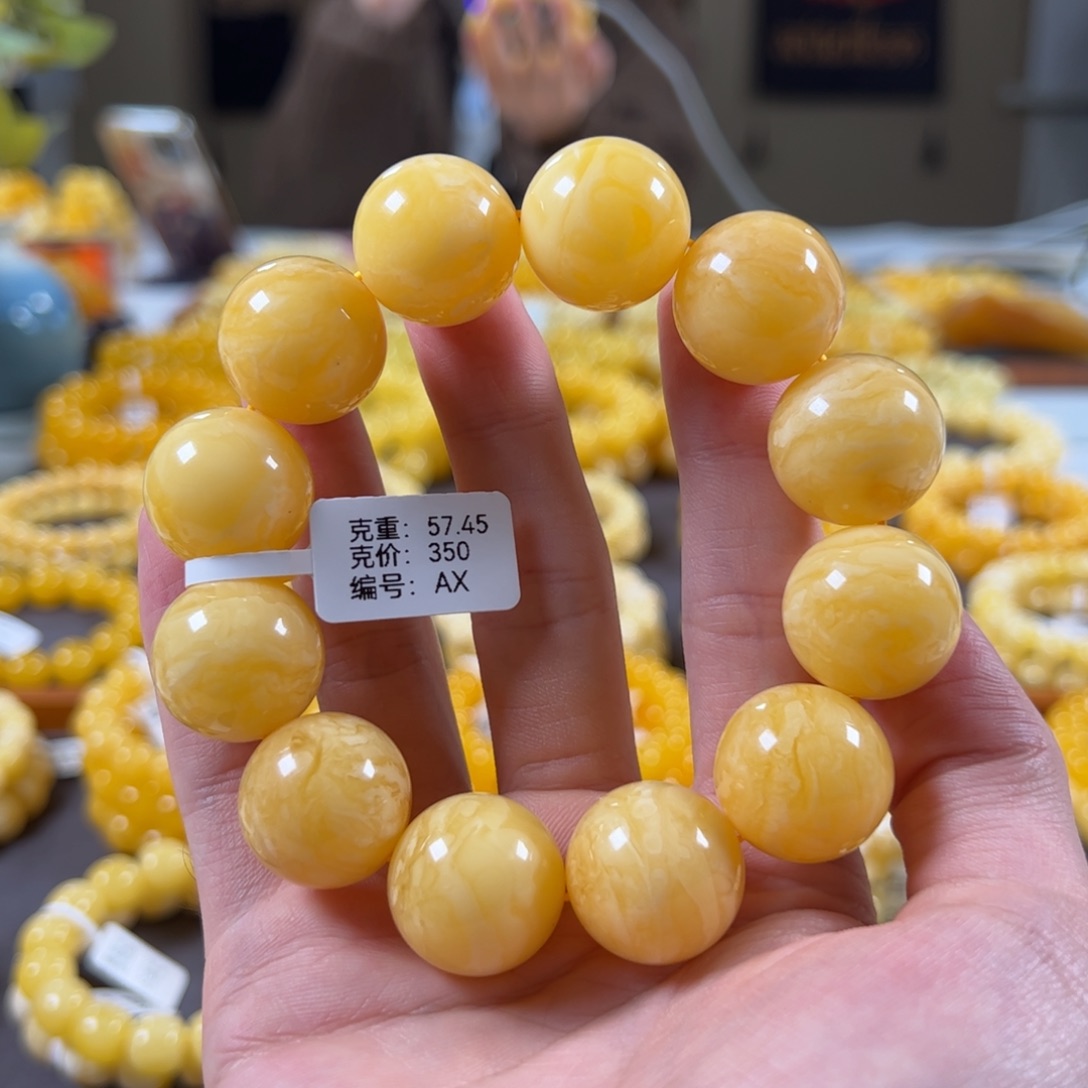 裸石蜜蜡未镶嵌20mm焦皮满蜡虎皮纹千层雪圆珠ax