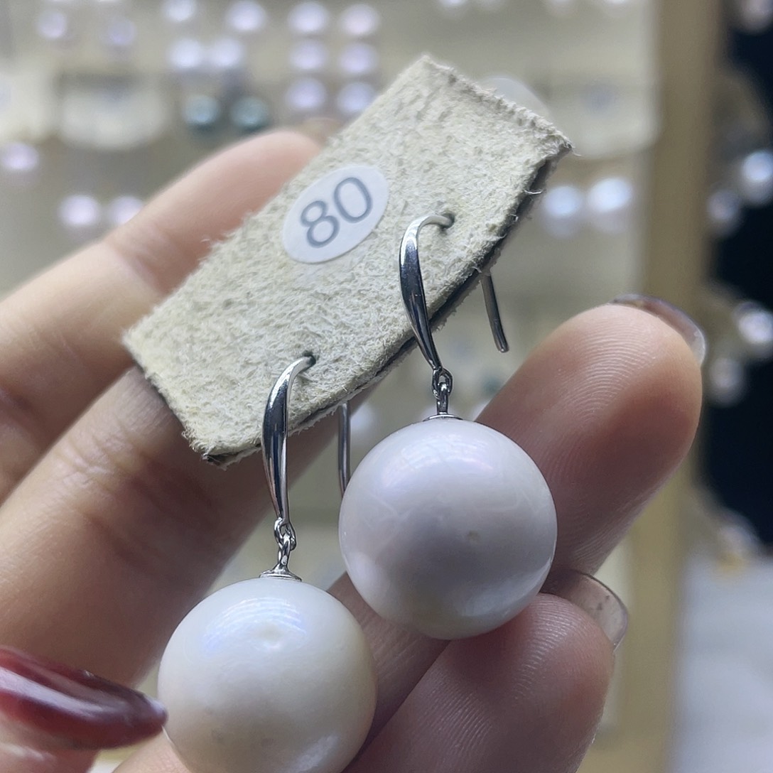 淡水珍珠耳饰银S925镶嵌