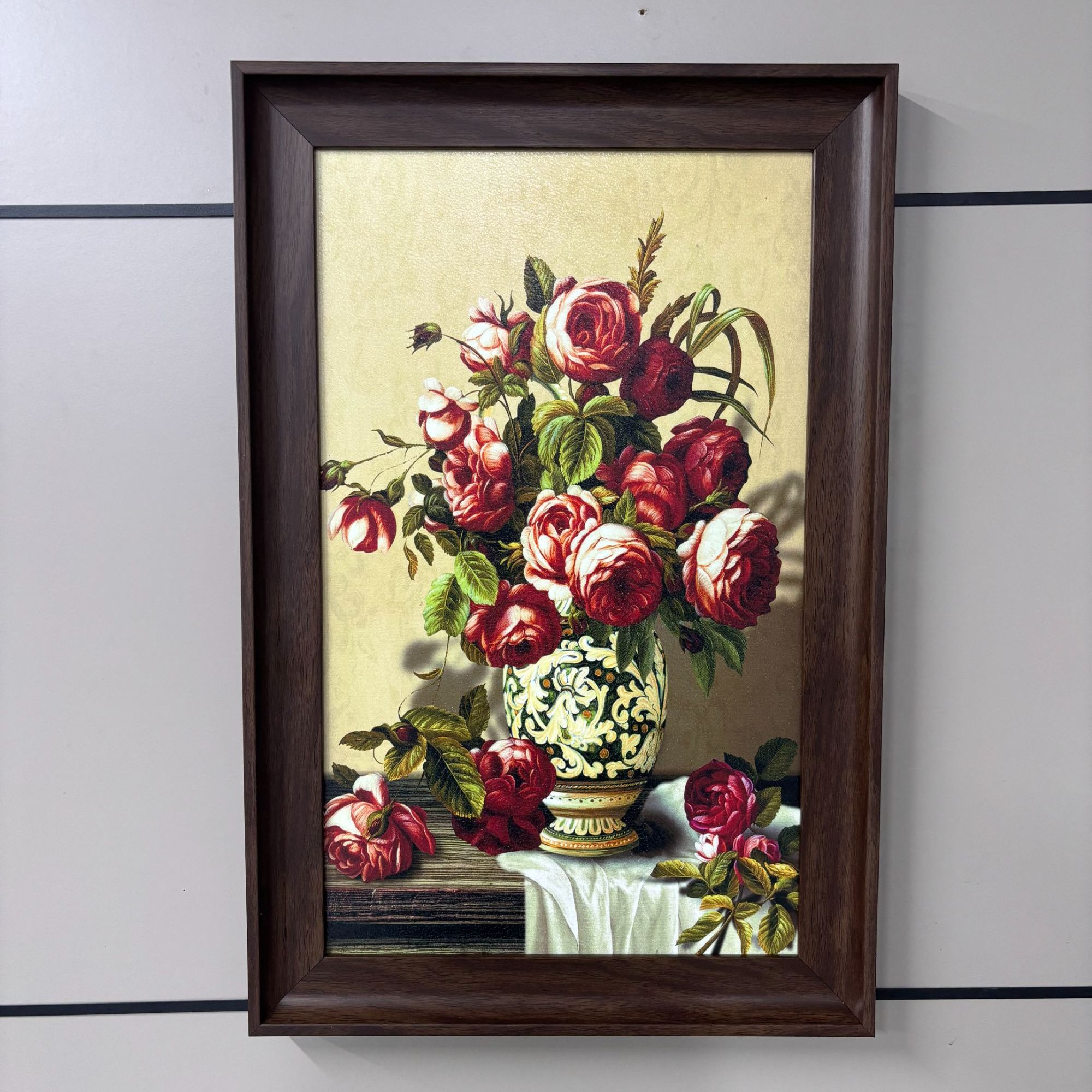 302复古花卉肌理油画适合客厅餐厅玄关古典装饰画