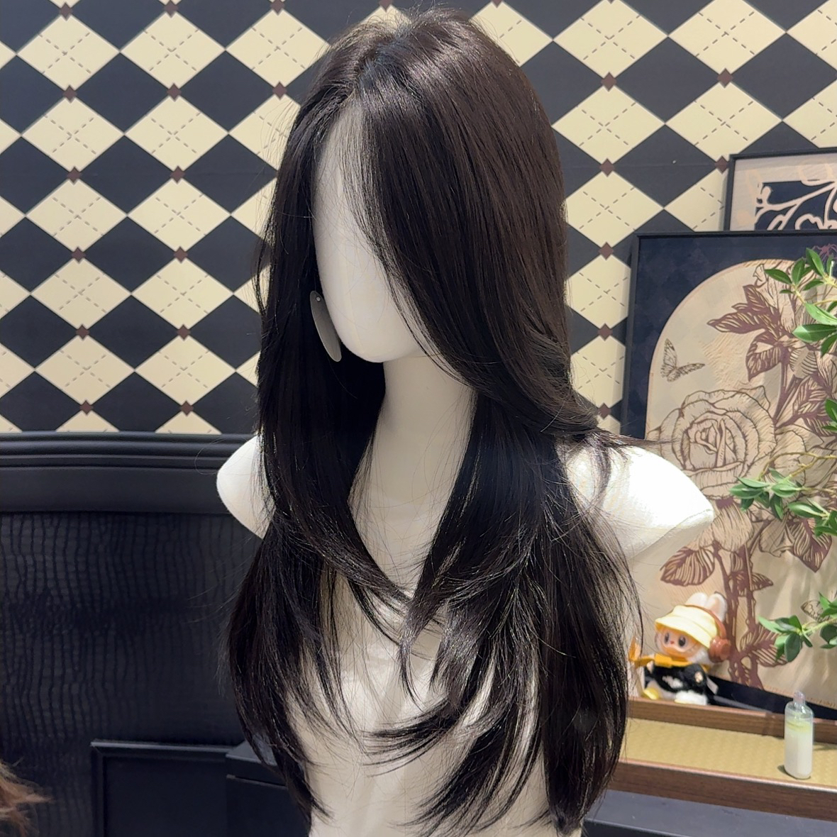 【醒时】62cm升级版高层次进口丝全头假发套自然中分仿头皮递针头皮