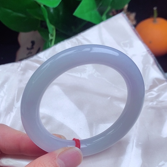 翡翠手镯未镶嵌     圆条53+冰紫罗兰