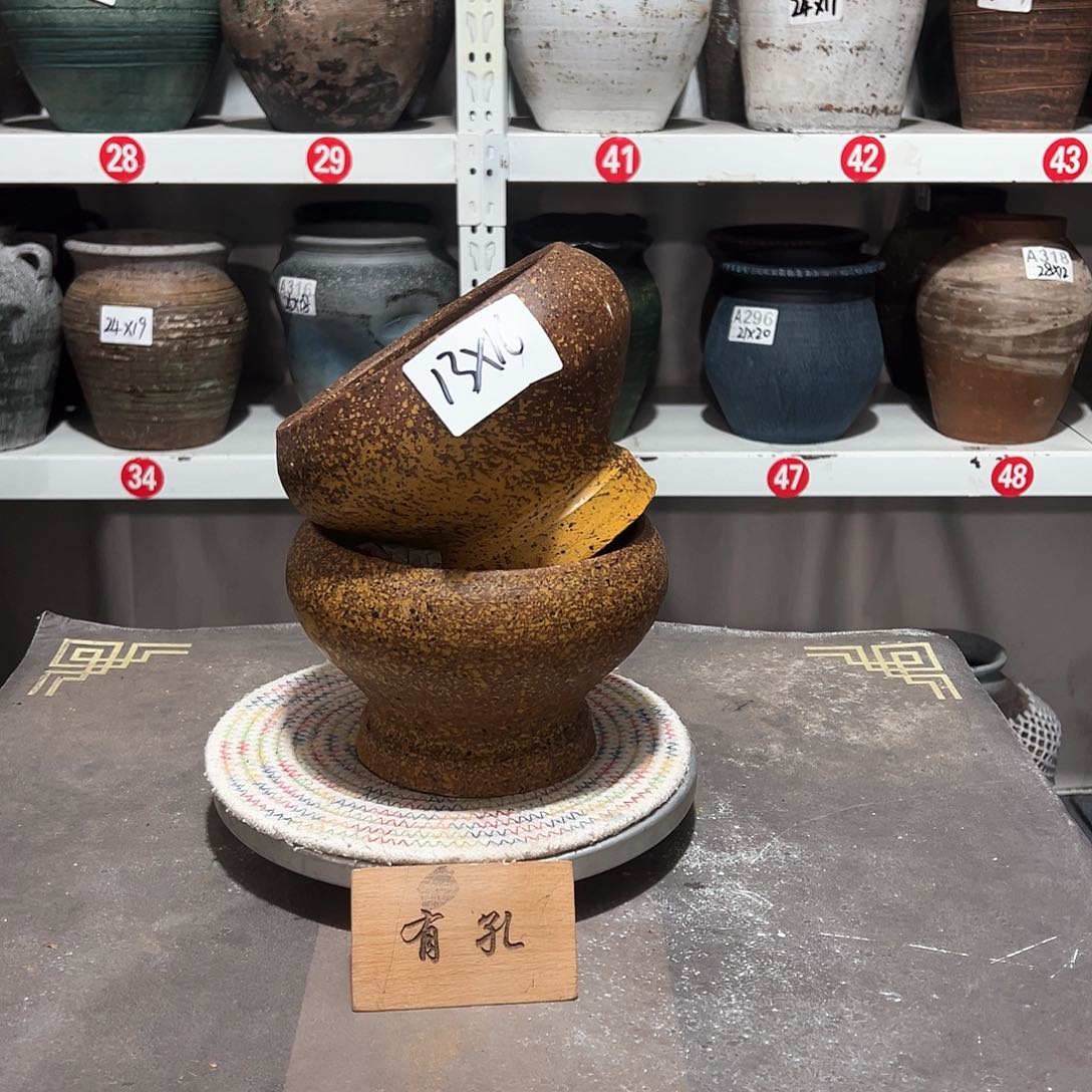 红陶17黄火锅一对默认打孔
