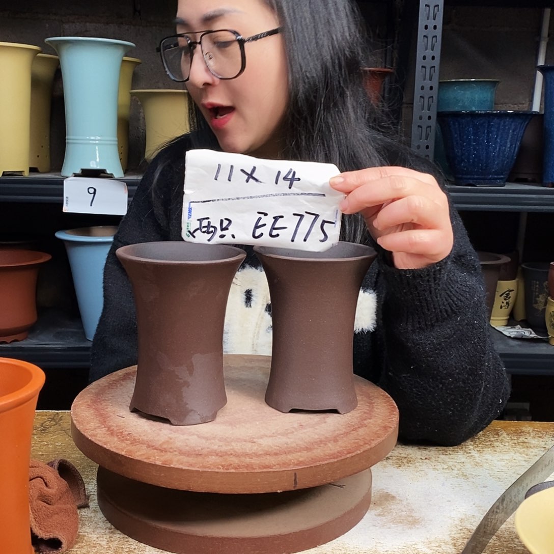 紫砂一只花盆货号EE775