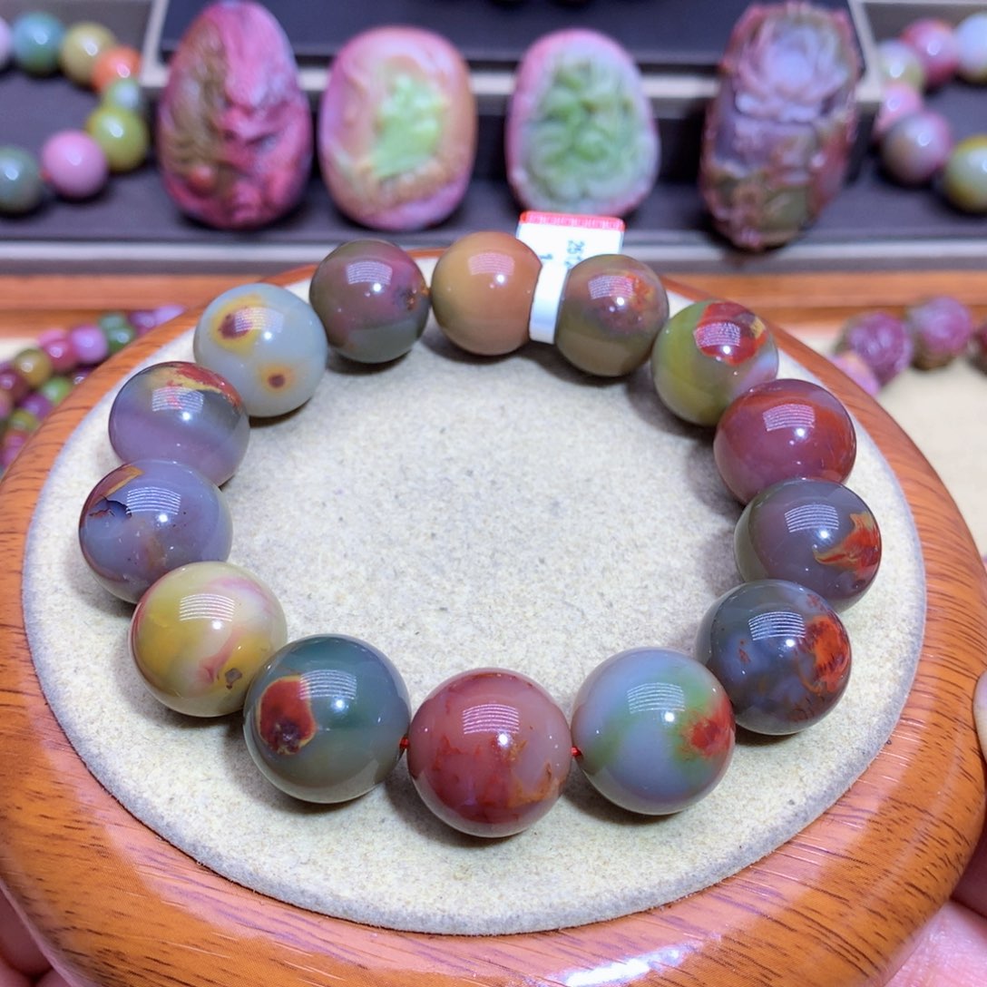 玛瑙手链未镶嵌盐源