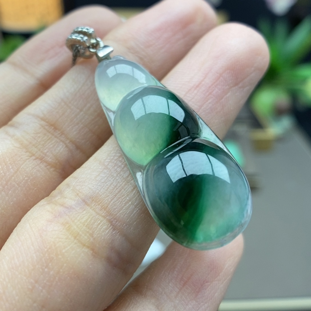 翡翠银S925镶嵌颈饰吊坠45