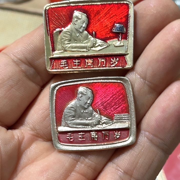 狭***胜其他普通金属普通纪念章一对