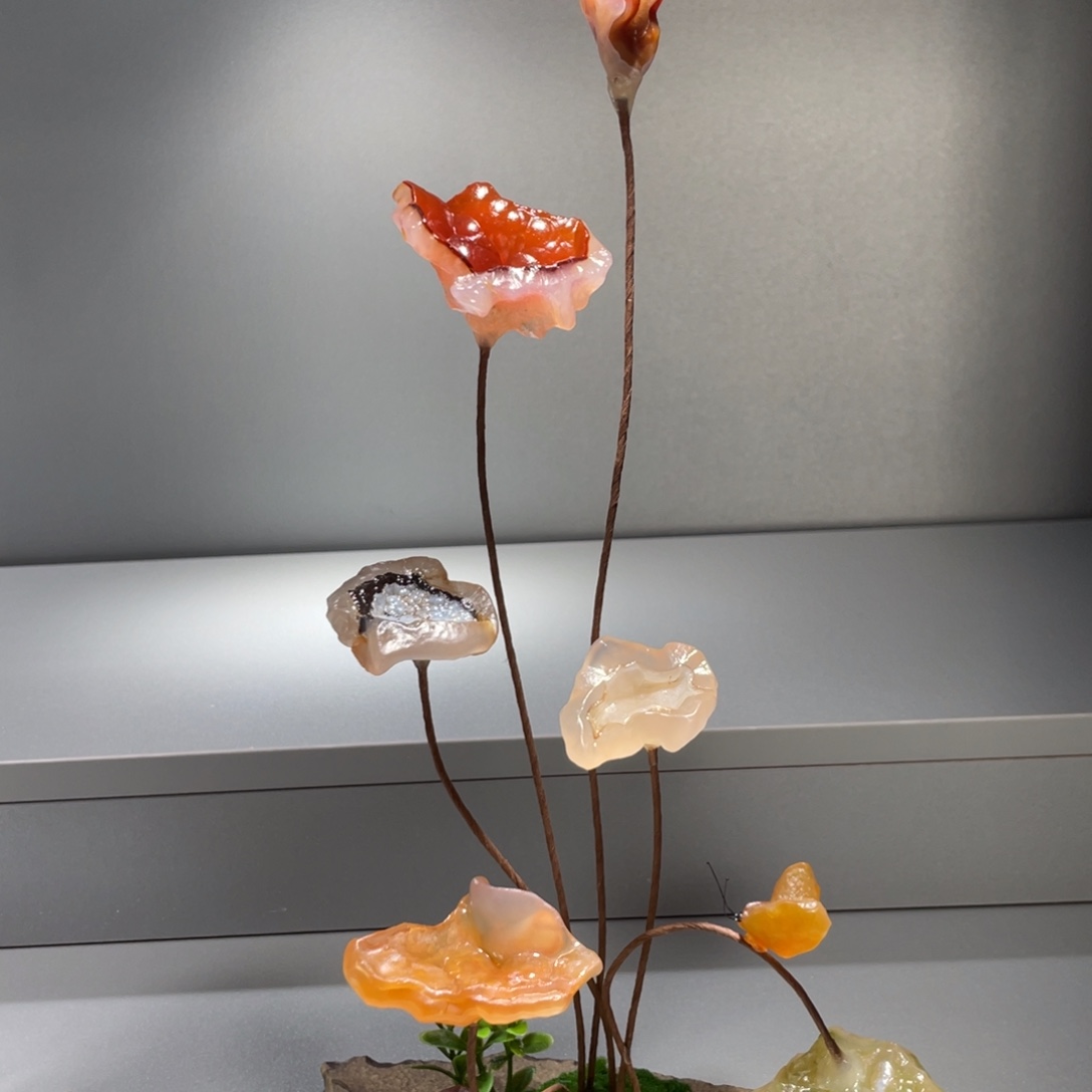 悠***乐石材阿拉善花花摆件