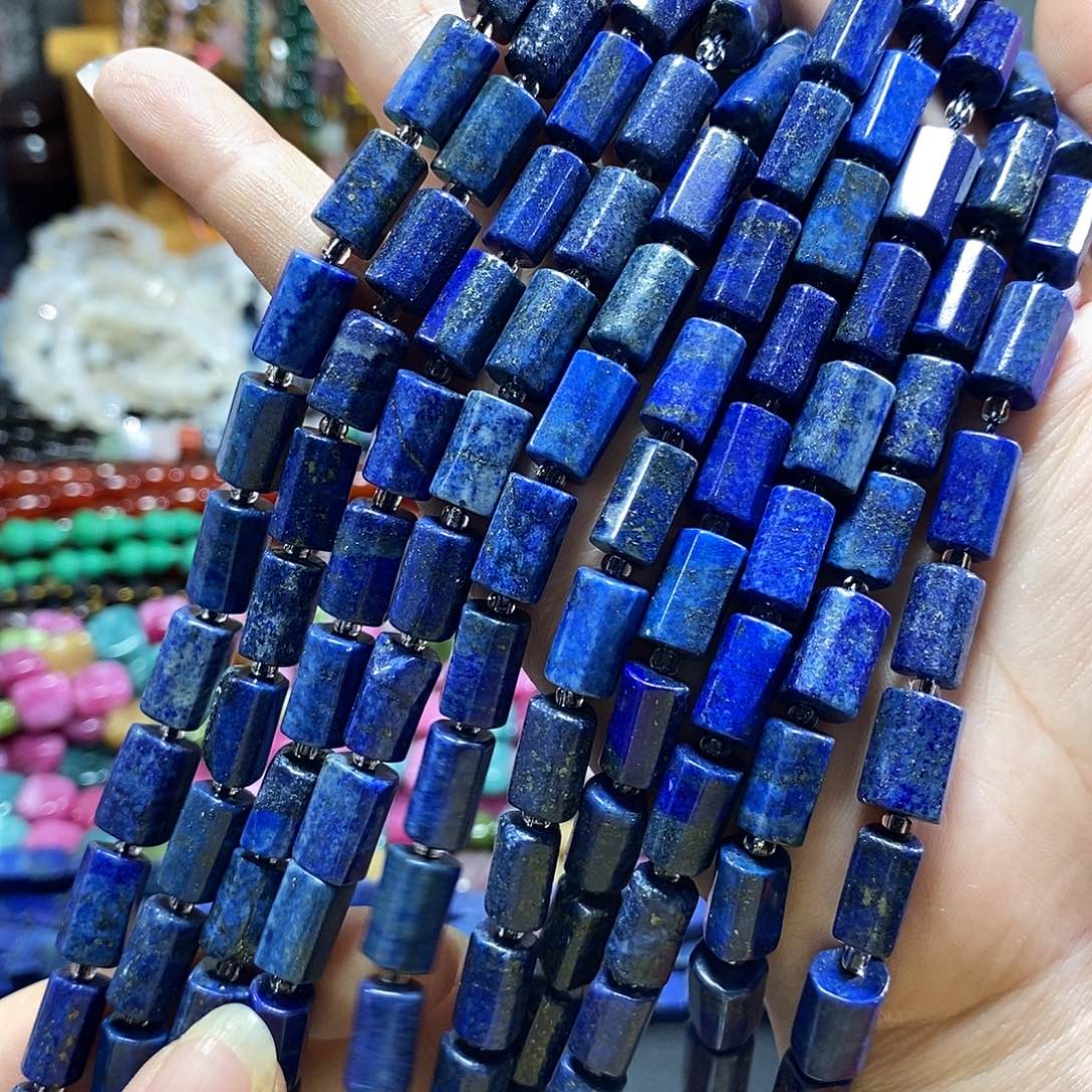 玛瑙/玉髓未镶嵌珠宝半成品青金柱子一条卡8*12mm