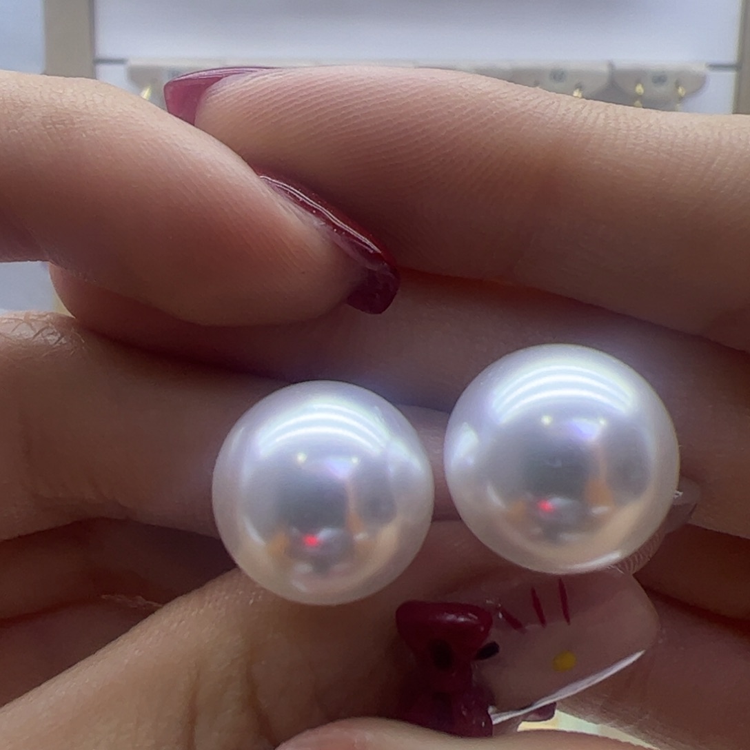 淡水珍珠耳饰18K金镶嵌