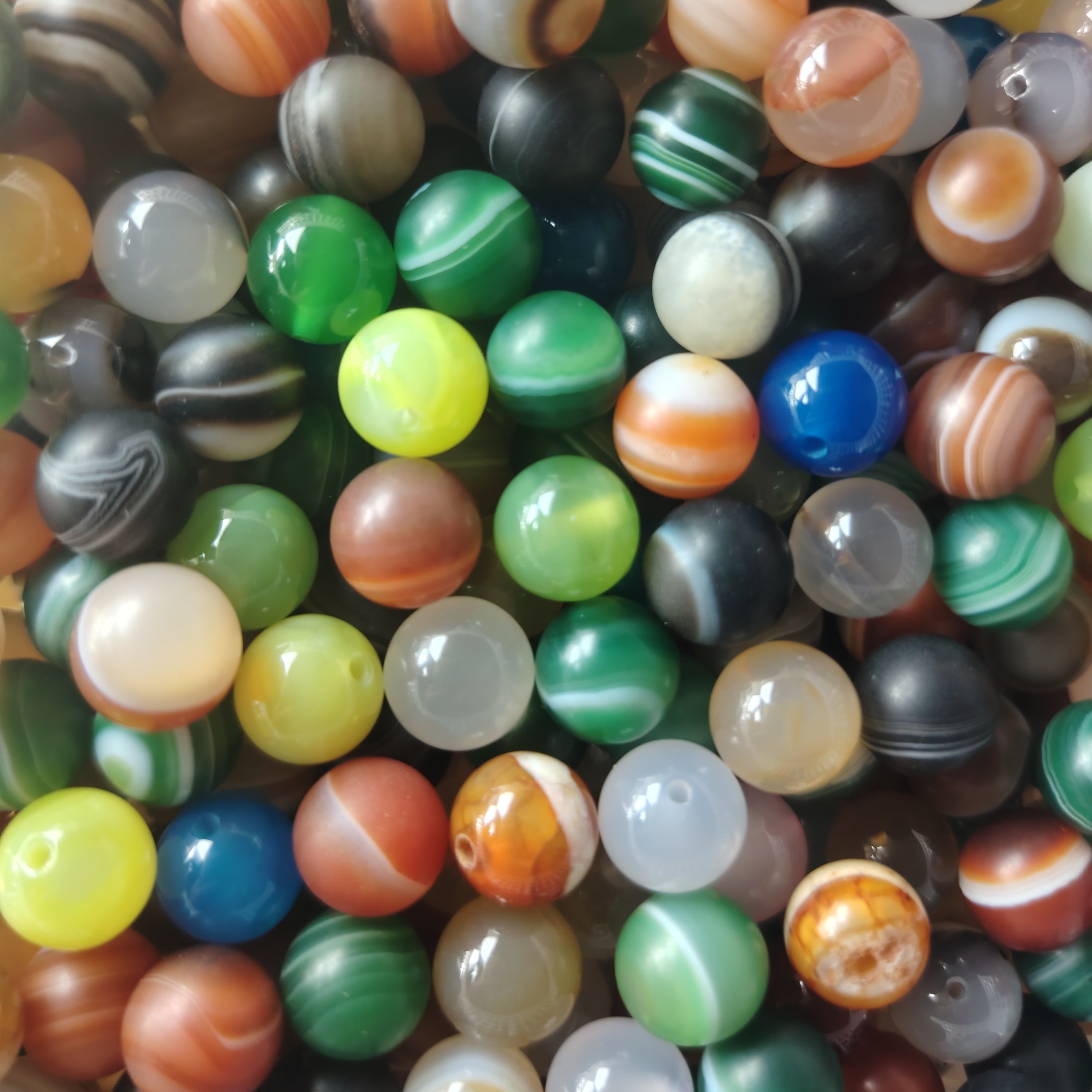 精品单珠条纹圆珠散珠玛瑙珠子diy自选